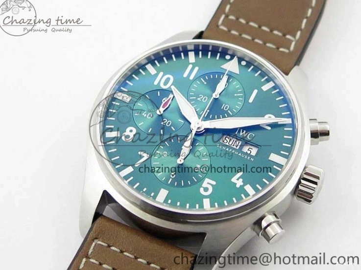 MIROTIME 0321 Pilot Chrono IW377726 ZF 1:1 Best Edition Green Dial on Brown Leather Strap A Trendsetting 7125